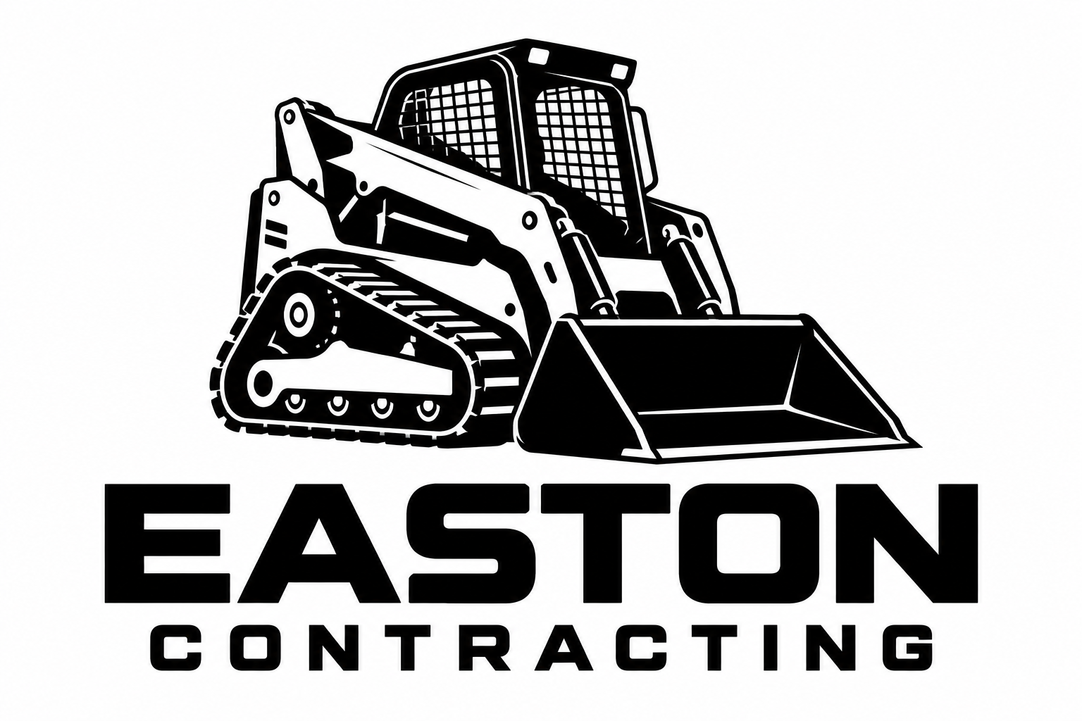 Easton Contracting logo with a tracked skid-steer loader